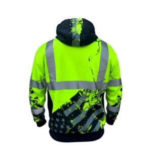 SafetyShirtz American Grit Yellow/Green Class 3 Type-R Safety Hoodie