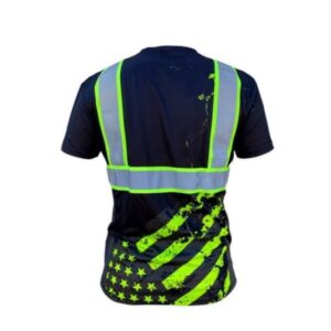SafetyShirtz Stealth American Grit - Black - Type-O Reflective Safety Short Sleeve Shirt