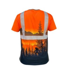 SafetyShirtz Wildland Sasquatch Orange Class 2 Type-R Reflective Safety Shirt
