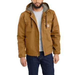 Relaxed Fit Washed Duck Sherpa-lined Utility Jacket