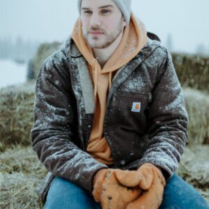 Relaxed Fit Washed Duck Sherpa-Lined Jacket - 3 Warmest Rating