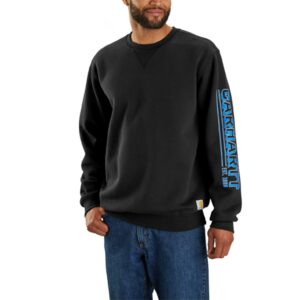 Carhartt Loose Fit Midweight Crewneck Logo Sleeve Graphic Sweatshirt