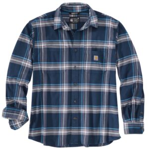 Carhartt Rugged Flex® Releaxed Fit Midweight Flannel Long-Sleeve Plaid Shirt
