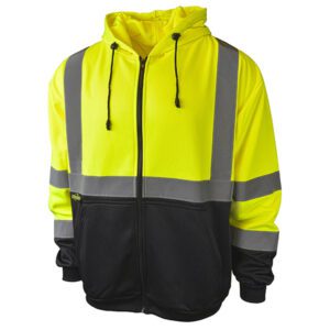 Radians Zip Class 3 Color Blocked Hooded Sweatshirt