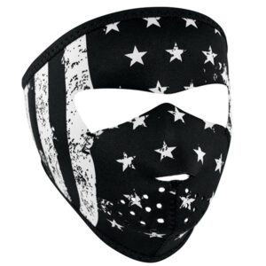 ZANheadgear Small Neoprene Full Mask - Black & White Flag