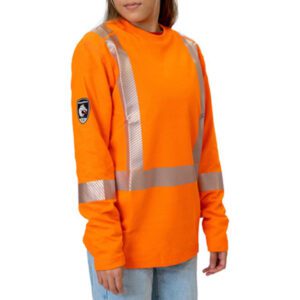 DragonWear Women's FR Pro Dry® Long Sleeve Hi-Vis Orange Shirt