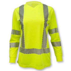 Radians RadWear High Visibility Women's Long Sleeve Safety T-Shirt with Max-Dri